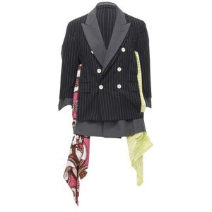 Pre Loved Comme Des Garcons Vintage Pinstripe Blazer Women grey | grey Oversized